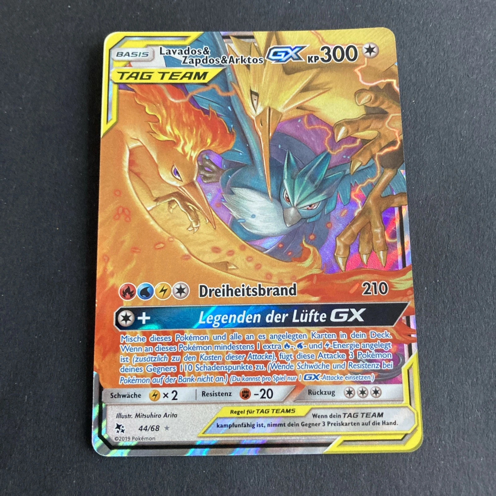 & Zapdos & Arktos GX Pokemon Karte Deutsch 44/68